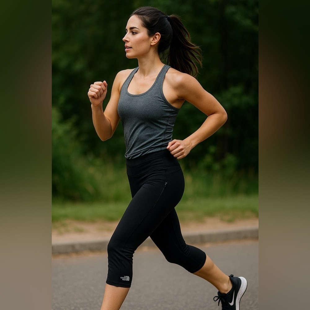The North Face Womens Leggings XS Black Flight Series FlashDry Cropped Running